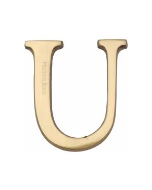 Heritage Brass Alphabet U Rear Fix 51mm (2") Polished Brass finish