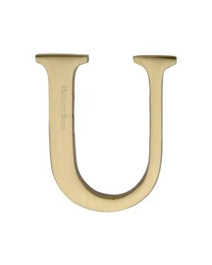 Heritage Brass Alphabet U Pin Fix 51mm (2") Satin Brass Finish