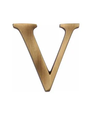 Heritage Brass Alphabet V Rear Fix 51mm (2") Antique finish