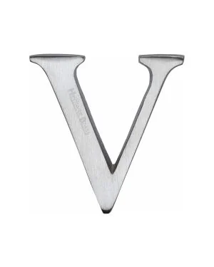 Heritage Brass Alphabet V Rear Fix 51mm (2") Satin Chrome finish