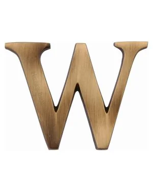 Heritage Brass Alphabet W Rear Fix 51mm (2") Antique finish