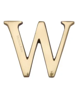 Heritage Brass Alphabet W Rear Fix 51mm (2") Polished Brass finish