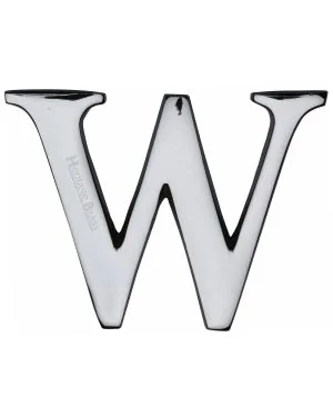 Heritage Brass Alphabet W Rear Fix 51mm (2") Polished Chrome finish
