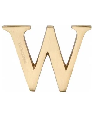 Heritage Brass Alphabet W Pin Fix 51mm (2") Satin Brass Finish