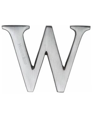 Heritage Brass Alphabet W Rear Fix 51mm (2") Satin Chrome finish