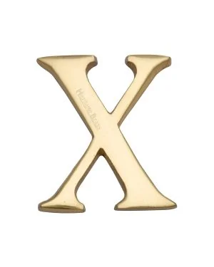 Heritage Brass Alphabet X Rear Fix 51mm (2") Polished Brass finish