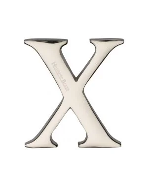 Heritage Brass Alphabet X Pin Fix 51mm (2") Polished Nickel Finish
