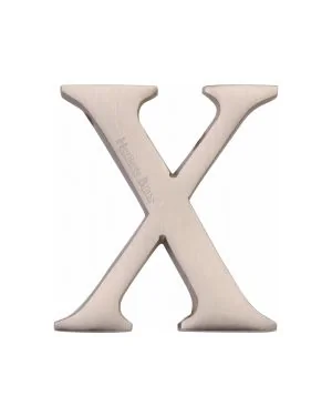 Heritage Brass Alphabet X Rear Fix 51mm (2") Satin Nickel finish