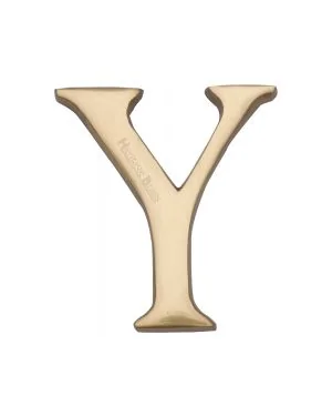 Heritage Brass Alphabet Y Rear Fix 51mm (2") Polished Brass finish