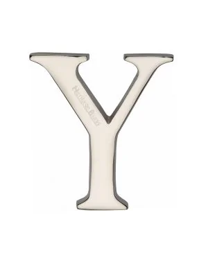 Heritage Brass Alphabet Y Pin Fix 51mm (2") Polished Nickel Finish
