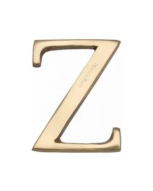 Heritage Brass Alphabet Z Rear Fix 51mm (2") Polished Brass finish