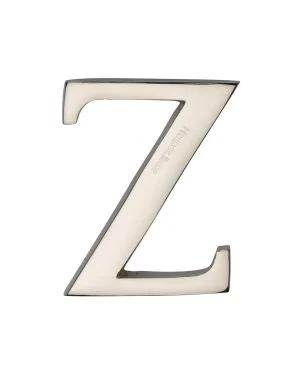 Heritage Brass Alphabet Z Pin Fix 51mm (2") Polished Nickel Finish