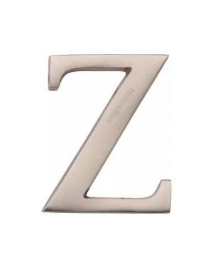 Heritage Brass Alphabet Z Rear Fix 51mm (2") Satin Nickel finish