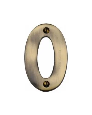 Heritage Brass Numeral 0 Face Fix 76mm (3) Antique finish