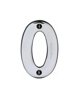 Heritage Brass Numeral 0 Face Fix 76mm (3") Polished Chrome finish