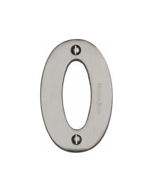 Heritage Brass Numeral 0 Face Fix 76mm (3) Satin Nickel finish