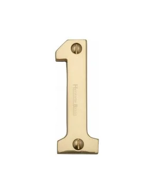 Heritage Brass Numeral 1 Face Fix 76mm (3) Polished Brass finish