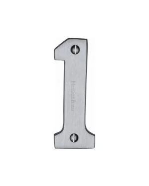 Heritage Brass Numeral 1 Face Fix 76mm (3") Satin Chrome finish