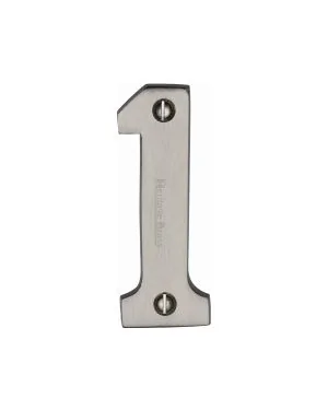 Heritage Brass Numeral 1 Face Fix 76mm (3) Satin Nickel finish