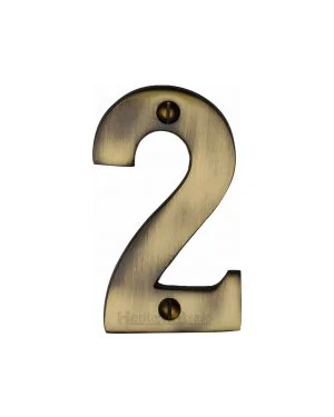 Heritage Brass Numeral 2 Face Fix 76mm (3) Antique finish