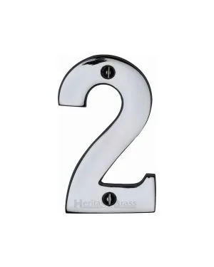 Heritage Brass Numeral 2 Face Fix 76mm (3") Polished Chrome finish