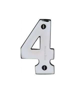 Heritage Brass Numeral 4 Face Fix 76mm (3") Polished Chrome finish