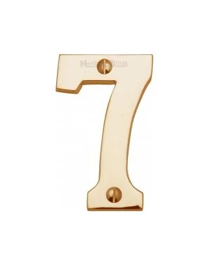 Heritage Brass Numeral 7 Face Fix 76mm (3") Polished Brass finish
