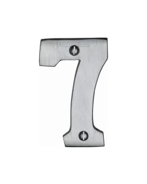 Heritage Brass Numeral 7 Face Fix 76mm (3") Satin Chrome finish