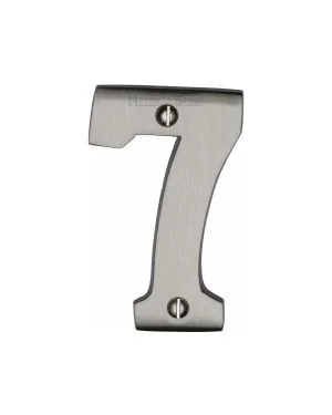 Heritage Brass Numeral 7 Face Fix 76mm (3) Satin Nickel finish