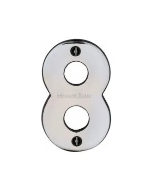 Heritage Brass Numeral 8 Face Fix 76mm (3") Polished Chrome finish