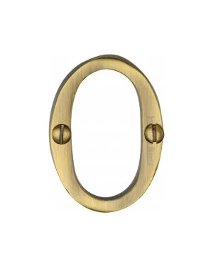 Heritage Brass Numeral 0 Face Fix 51mm (2") Antique finish