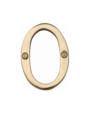 Heritage Brass Numeral 0 Face Fix 51mm (2") Polished Brass finish