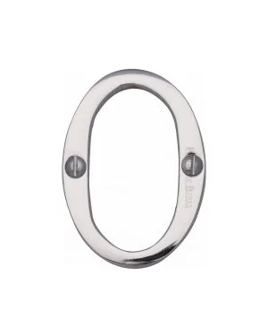 Heritage Brass Numeral 0 Face Fix 51mm (2") Polished Chrome finish