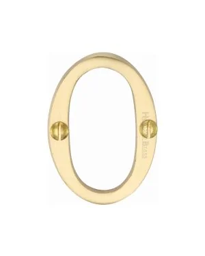 Heritage Brass Numeral 0 Face Fix 51mm (2") Satin Brass finish