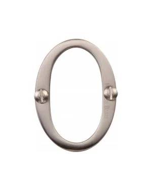 Heritage Brass Numeral 0 Face Fix 51mm (2") Satin Nickel finish