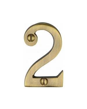 Heritage Brass Numeral 2 Face Fix 51mm (2") Antique finish
