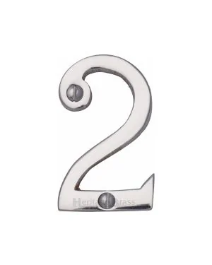 Heritage Brass Numeral 2 Face Fix 51mm (2") Polished Chrome finish