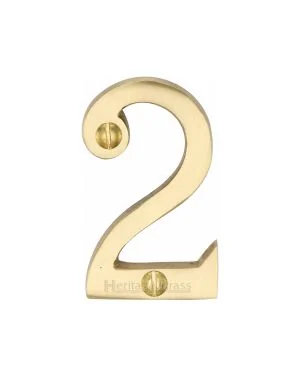 Heritage Brass Numeral 2 Face Fix 51mm (2") Satin Brass finish