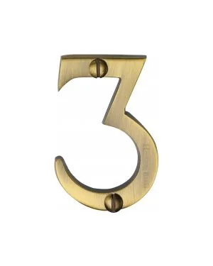 Heritage Brass Numeral 3 Face Fix 51mm (2") Antique finish