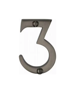 Heritage Brass Numeral 3 Face Fix 51mm (2") Matt Bronze finish