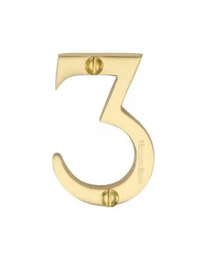Heritage Brass Numeral 3 Face Fix 51mm (2") Satin Brass finish