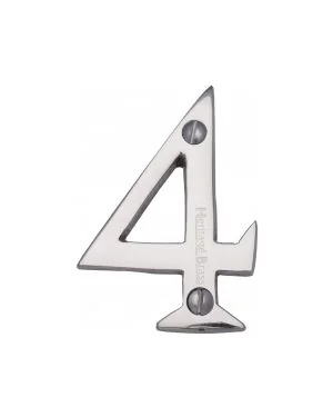 Heritage Brass Numeral 4 Face Fix 51mm (2") Polished Chrome finish