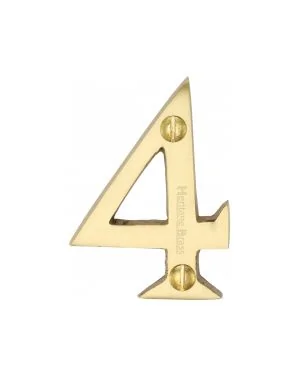 Heritage Brass Numeral 4 Face Fix 51mm (2") Satin Brass finish