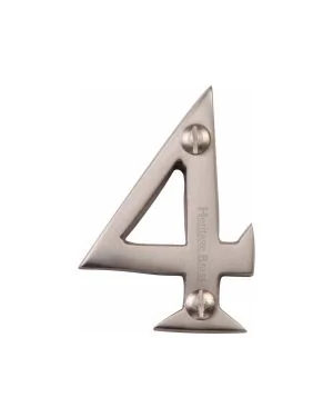 Heritage Brass Numeral 4 Face Fix 51mm (2") Satin Nickel finish