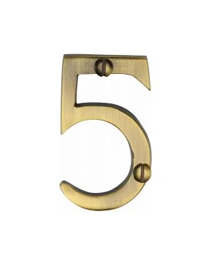 Heritage Brass Numeral 5 Face Fix 51mm (2") Antique finish