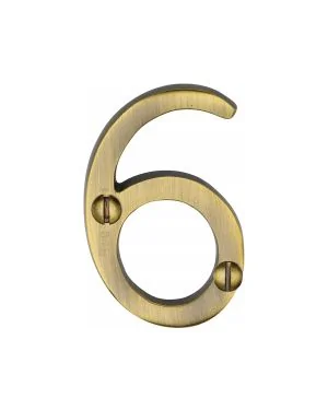 Heritage Brass Numeral 6 Face Fix 51mm (2") Antique finish