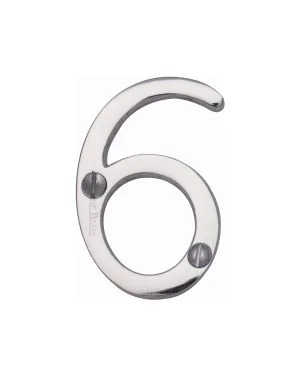 Heritage Brass Numeral 6 Face Fix 51mm (2") Polished Chrome finish