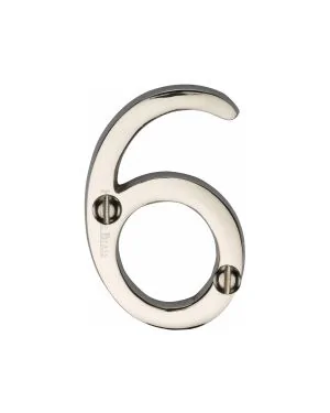 Heritage Brass Numeral 6 Face Fix 51mm (2") Polished Nickel finish