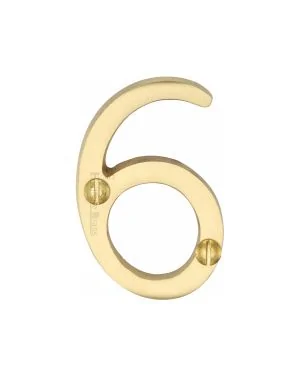Heritage Brass Numeral 6 Face Fix 51mm (2") Satin Brass finish