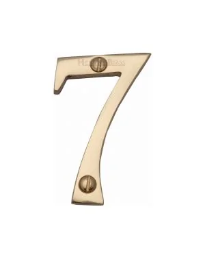 Heritage Brass Numeral 7 Face Fix 51mm (2") Polished Brass finish